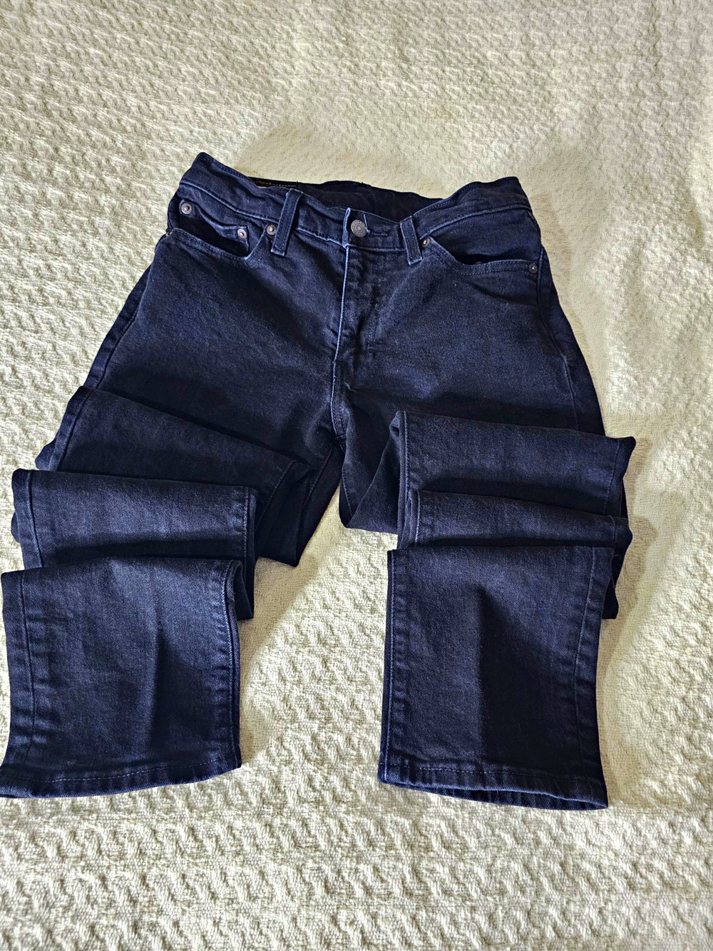 Levi's Mens Black Dark Wash Denim Jeans Slim Fit Mid Rise 5 Pocket 34x30 jeans